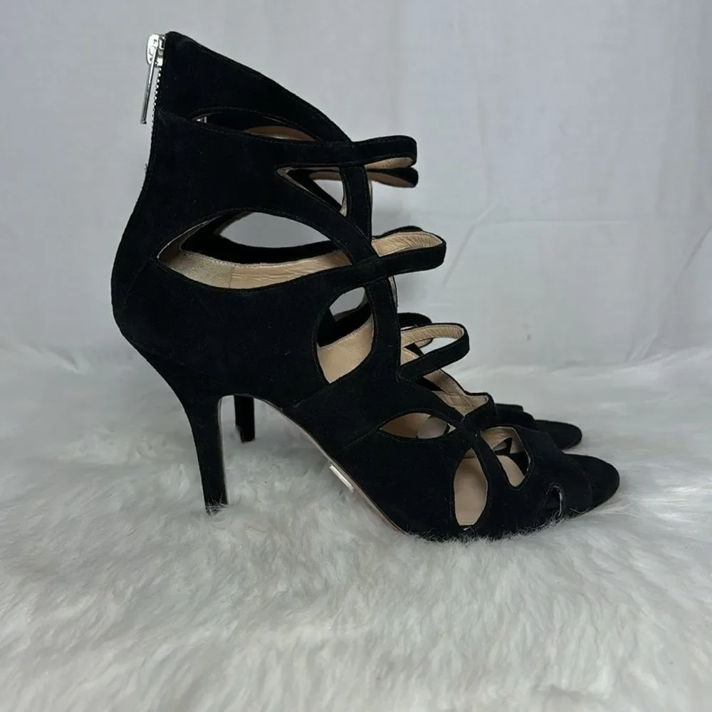 Michael Kors Casey Suede Back‎ Zip Cage Heels Sz 40/US 10
